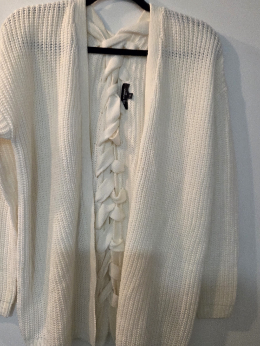 Elegant White Open Cardigan US 12-14 - Picture 4 of 11